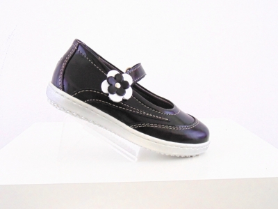 Pantofi copii fete Lui.Gi, cod 6P258, seria FLEUR, negru, piele naturala