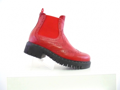 Ghete femei Lui Shoes, cod 2G781, seria OXFORD, rosu, piele naturala