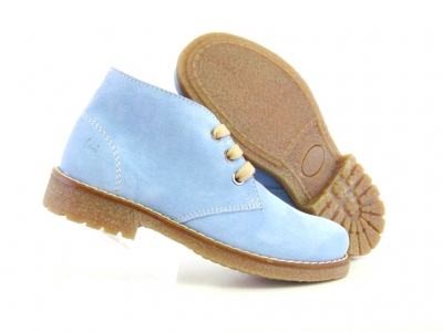 Ghete copii Lui Shoes, cod 3G1594, seria CREP, azur, piele naturala