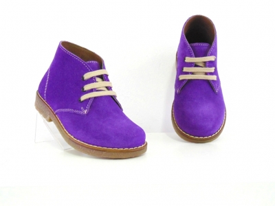 Ghete copii Lui Shoes, cod 3G1727, seria CREP, mov, piele naturala