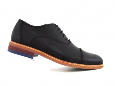 Pantofi barbati Lui Shoes, cod 1P543, seria ROSSO STAMPO, negru, piele naturala