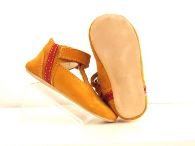 Pantofi bebe Lui Shoes, cod 8P5, seria FIRST STEPS, galben, piele naturala