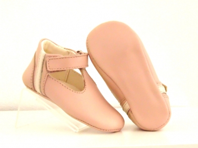 Pantofi bebe Lui Shoes, cod 8P6, seria FIRST STEPS, roz, piele naturala
