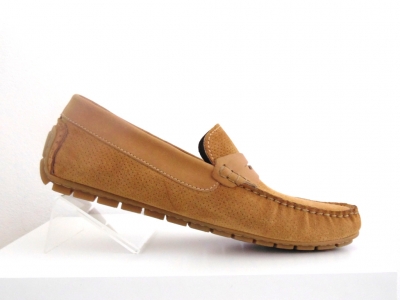 Mocasini barbati Lui Shoes, cod 1M403, seria SUMMER_P, maro deschis, piele naturala