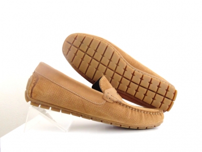 Mocasini barbati Lui Shoes, cod 1M403, seria SUMMER_P, maro deschis, piele naturala