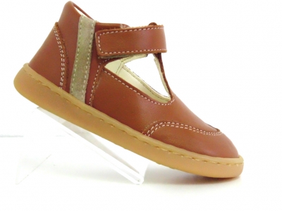 Pantofi bebe Lui Shoes, cod 8P8, seria FIRST STEPS, maro deschis, piele naturala