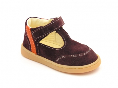 Pantofi bebe Lui Shoes, cod 8P9, seria FIRST STEPS, bordo, piele naturala