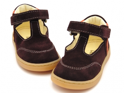 Pantofi bebe Lui Shoes, cod 8P9, seria FIRST STEPS, bordo, piele naturala
