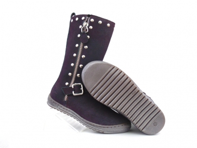 Cizme copii fete Lui Shoes, cod 6C394, seria ROAD, mov, piele naturala