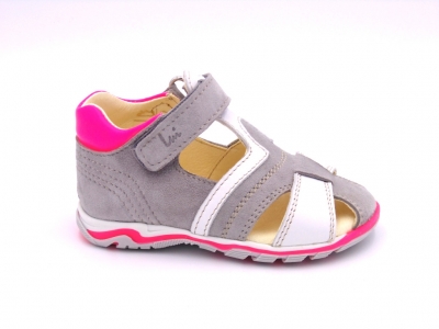 Sandale copii Lui Shoes, cod 3S284, seria SIMBA, gri deschis, piele naturala