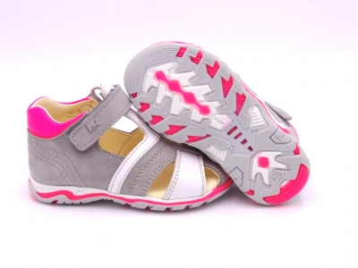 Sandale copii Lui Shoes, cod 3S284, seria SIMBA, gri deschis, piele naturala