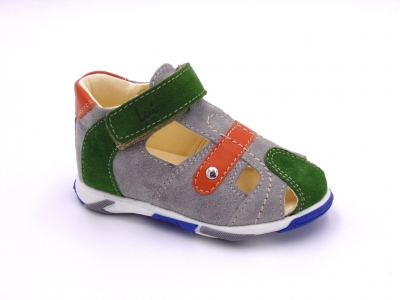 Sandale copii Lui Shoes, cod 3S285, seria SIMBA, gri deschis, piele naturala