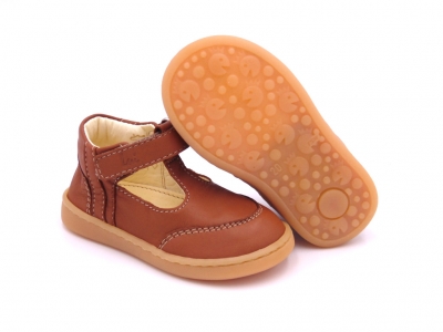 Pantofi sport copii Lui Shoes, cod 3A639, seria FIRST STEPS, maro, piele naturala