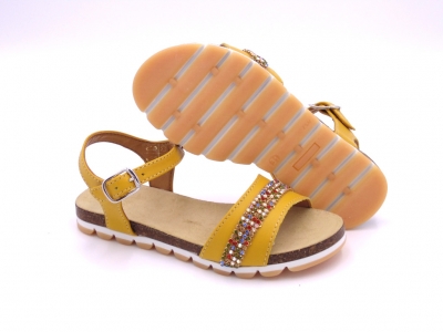 Sandale copii fete Lui Shoes, cod 6S154, seria ELSA, galben, piele naturala