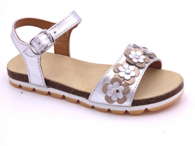 Sandale copii Lui Shoes, cod 3S288, seria ELSA, argintiu, piele naturala