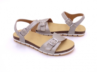 Sandale copii fete Lui Shoes, cod 6S156, seria ELSA, argintiu, piele naturala