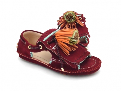 Mocasini femei Lui Shoes, cod 2M188, seria CARVE, bordo, piele naturala