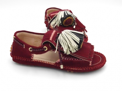 Mocasini femei Lui Shoes, cod 2M190, seria CARVE, grena, piele naturala