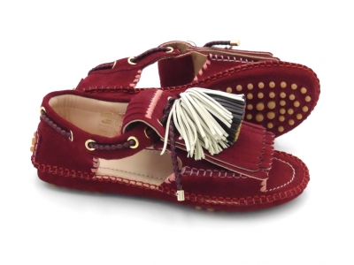 Mocasini femei Lui Shoes, cod 2M190, seria CARVE, grena, piele naturala