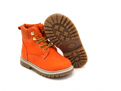 Ghete copii Lui Shoes, cod 3G2008, seria TIMMY, portocaliu, piele naturala
