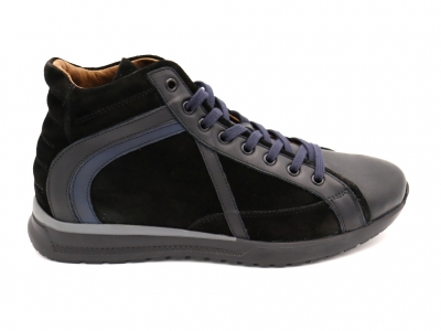 Ghete barbati Lui Shoes, cod 1G764, seria SENA, negru, piele naturala