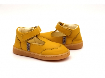 Pantofi bebe Lui Shoes, cod 8P14, seria FIRST STEPS, galben, piele naturala