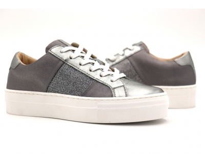 Pantofi sport femei Lui Shoes, cod 2A373, seria KR, argintiu, piele naturala