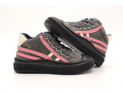 Pantofi sport copii Lui Shoes, cod 3A821, seria TRIP, gri, piele naturala