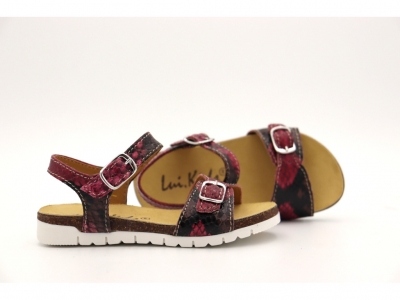 Sandale copii fete Lui Shoes, cod 6S166, seria ELSA, bordo, piele naturala
