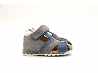Sandale copii Lui Shoes, cod 3S295, seria SIMBA, gri, piele naturala