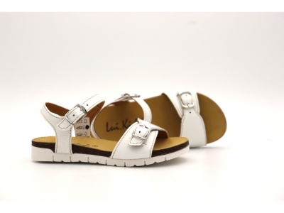 Sandale copii Lui Shoes, cod 3S308, seria ELSA, alb, piele naturala