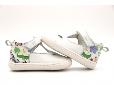 Pantofi copii Lui Shoes, cod 3P59, seria FIRST, alb, piele naturala