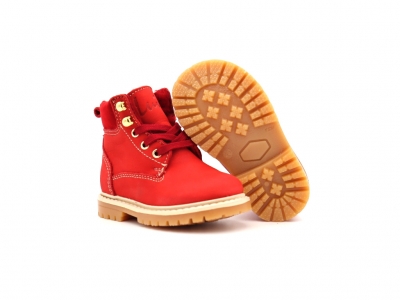 Ghete copii Lui Kids, cod 3G2233, seria TIMMY, rosu, piele naturala