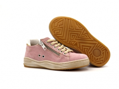 Pantofi sport copii Lui Kids, cod 3A906, seria ZIPPY, roz pal, piele naturala