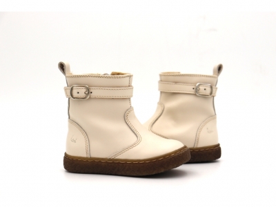 Cizme copii Lui Kids, cod 3C355, seria RITA, crem, piele naturala