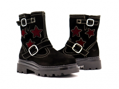 Cizme copii Lui Kids, cod 3C357, seria LELLY, negru, piele naturala