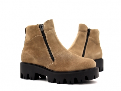 Botine femei Lui Shoes, cod 2B91, seria SMILE, bej, piele naturala