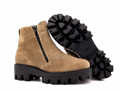 Botine femei Lui Shoes, cod 2B91, seria SMILE, bej, piele naturala