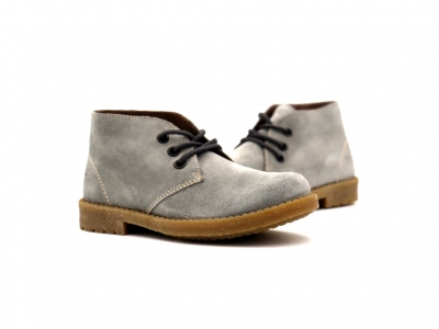 Ghete copii Lui Kids, cod 3G2321, seria CREP, gri deschis, piele naturala