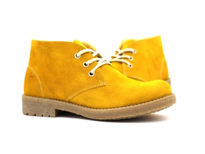 Ghete femei Lui Shoes, cod 2G969, seria CREP, galben mustar, piele naturala