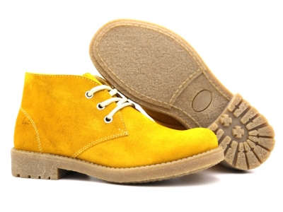 Ghete femei Lui Shoes, cod 2G969, seria CREP, galben mustar, piele naturala