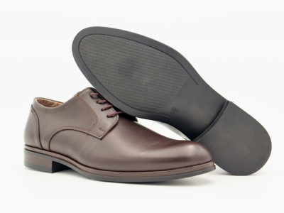 Pantofi barbati Lui Shoes, cod 1P558, seria ALAN P, maro inchis, piele naturala