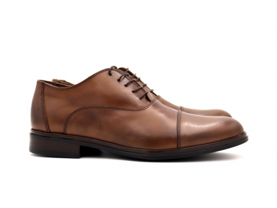Pantofi barbati Lui Shoes, cod 1P563, seria ROSSO STAMPO, maro, piele naturala