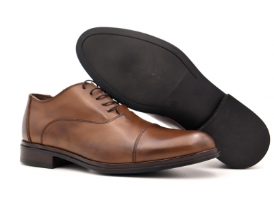 Pantofi barbati Lui Shoes, cod 1P563, seria ROSSO STAMPO, maro, piele naturala