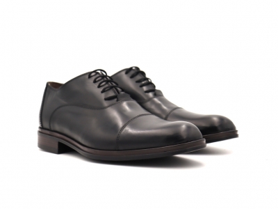 Pantofi barbati Lui Shoes, cod 1P565, seria ROSSO STAMPO, negru, piele naturala