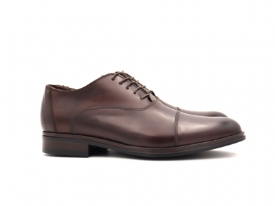 Pantofi barbati Lui Shoes, cod 1P566, seria ROSSO STAMPO, maro inchis, piele naturala