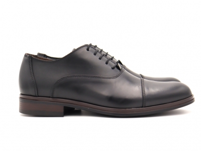 Pantofi barbati Lui Shoes, cod 1P567, seria ROSSO STAMPO, negru, piele naturala