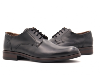 Pantofi barbati Lui Shoes, cod 1P570, seria ALAN P, negru, piele naturala