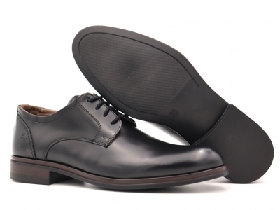 Pantofi barbati Lui Shoes, cod 1P570, seria ALAN P, negru, piele naturala