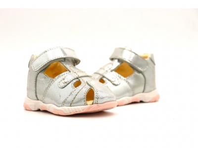Sandale copii Lui Kids, cod 3S334, seria SIMBA, argintiu, piele naturala